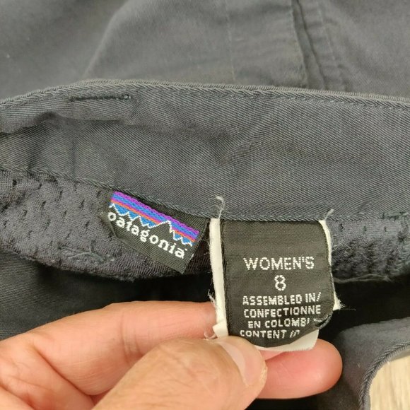 Patagonia Women's Size 8 Gray Nylon Cropped Capri Pants Pockets Hiking Casual - Picture 9 of 10